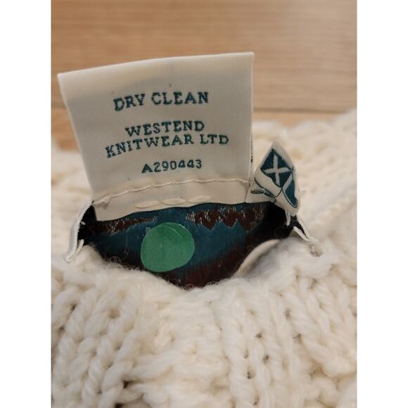 Aran Crafts Merino Wool Cardigan Sweater Women Sz 1X Cottagecore Cream - Picture 7 of 12